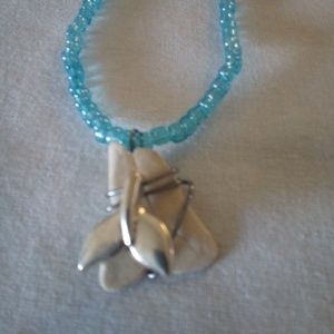 Handcrafted Seed Bead Necklace with Whale Tail Cha
